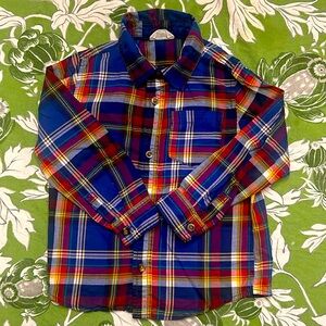 Crazy 8 Colorful Plaid, Collared, Button Down in size 3T